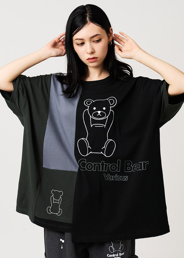 コントロールベア｜切替ワイドシルエットTシャツ