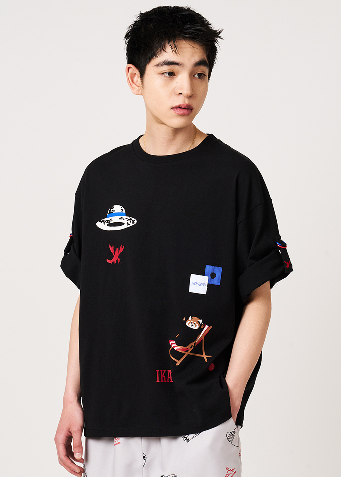 イカクマウンテンリトリート｜ビッグシルエットロールアップTシャツ