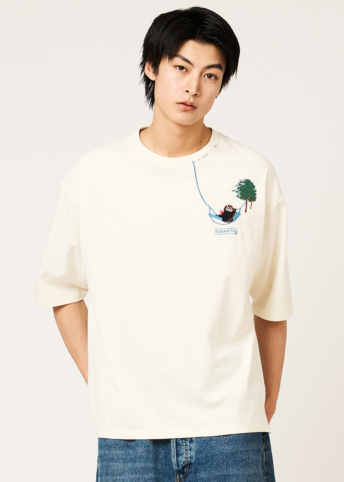 イカクマウンテンリトリート｜ビッグシルエットステッチTシャツ