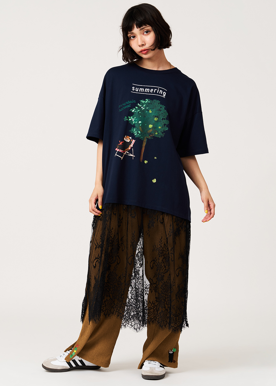 イカクマウンテンリトリート｜レースTシャツワンピース