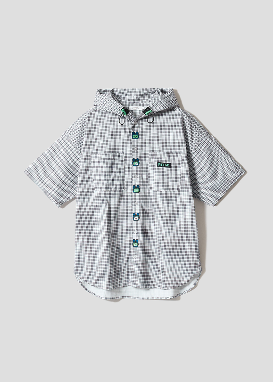 ピポマルモニター｜半袖フーディーシャツ