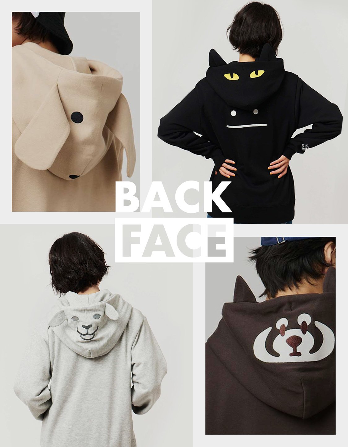 WOMEN　バックフェイスジップパーカー