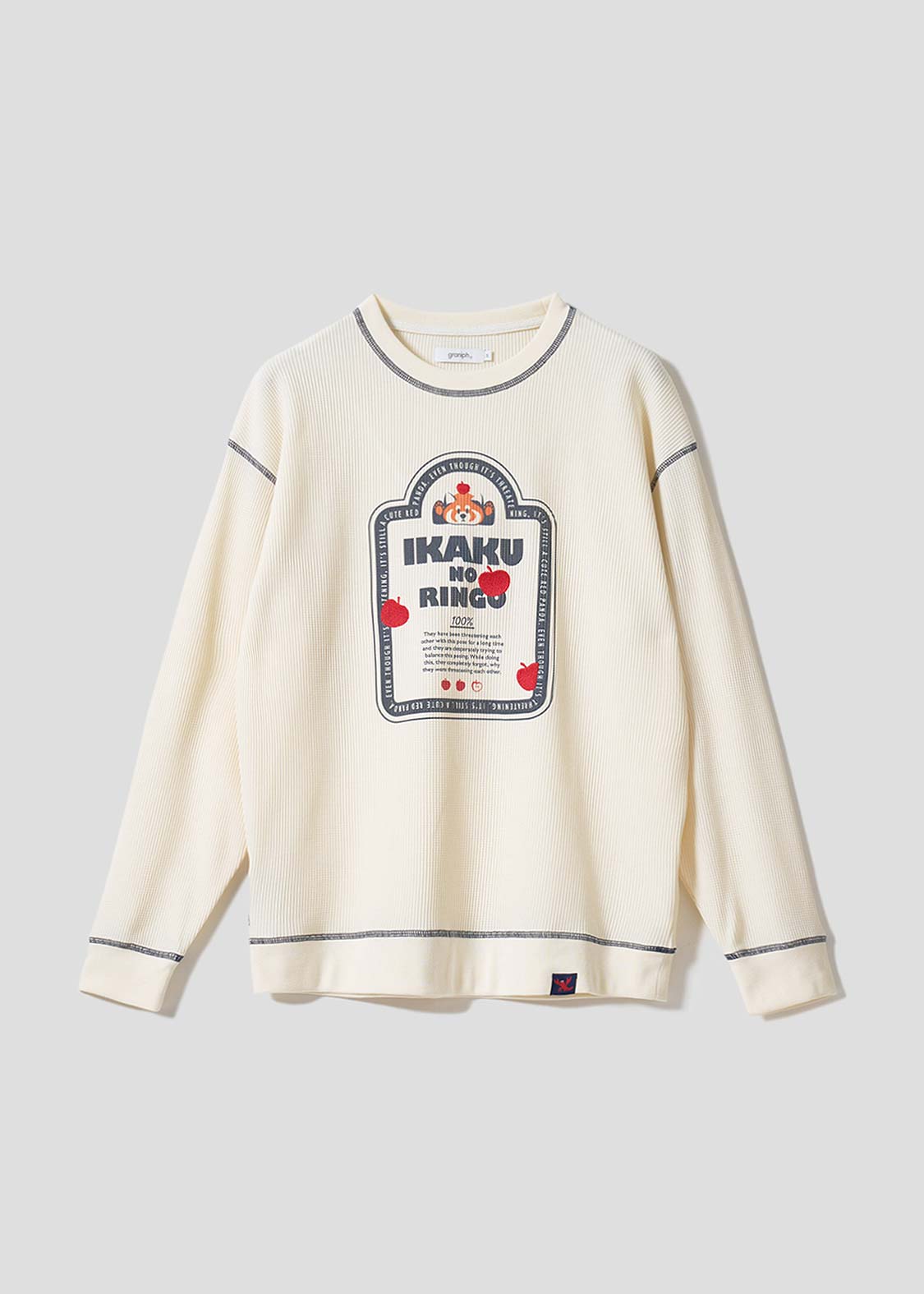 イカクノリンゴ｜ワッフルビッグ長袖Tシャツ