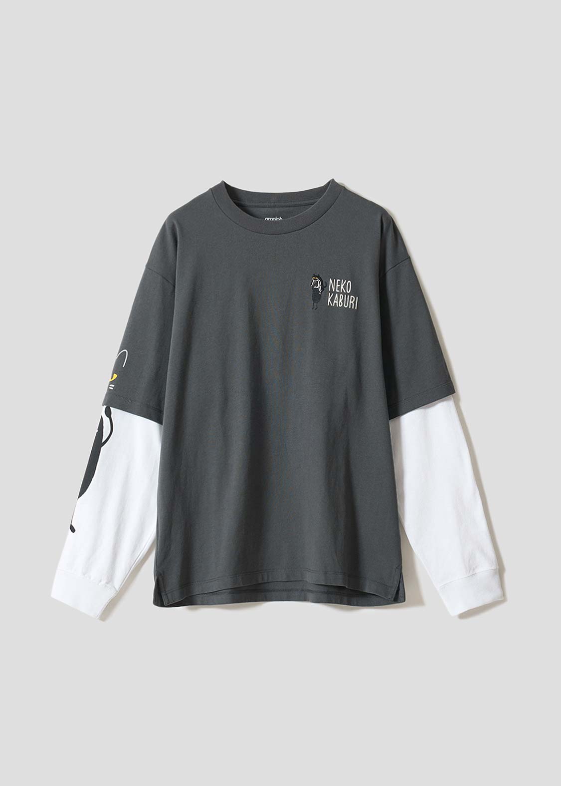 ネコカブリビューティフルシャドー｜レイヤードビッグ長袖Tシャツ