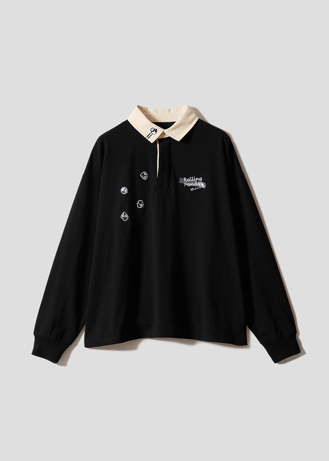 ローリングパンダズライブラリー｜襟付き長袖Tシャツ