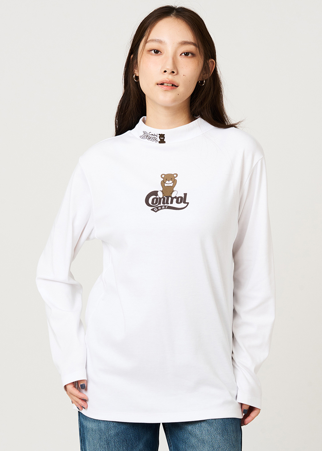コントロールベアカレッジスタイル｜ハイネック長袖Tシャツ｜ユニ