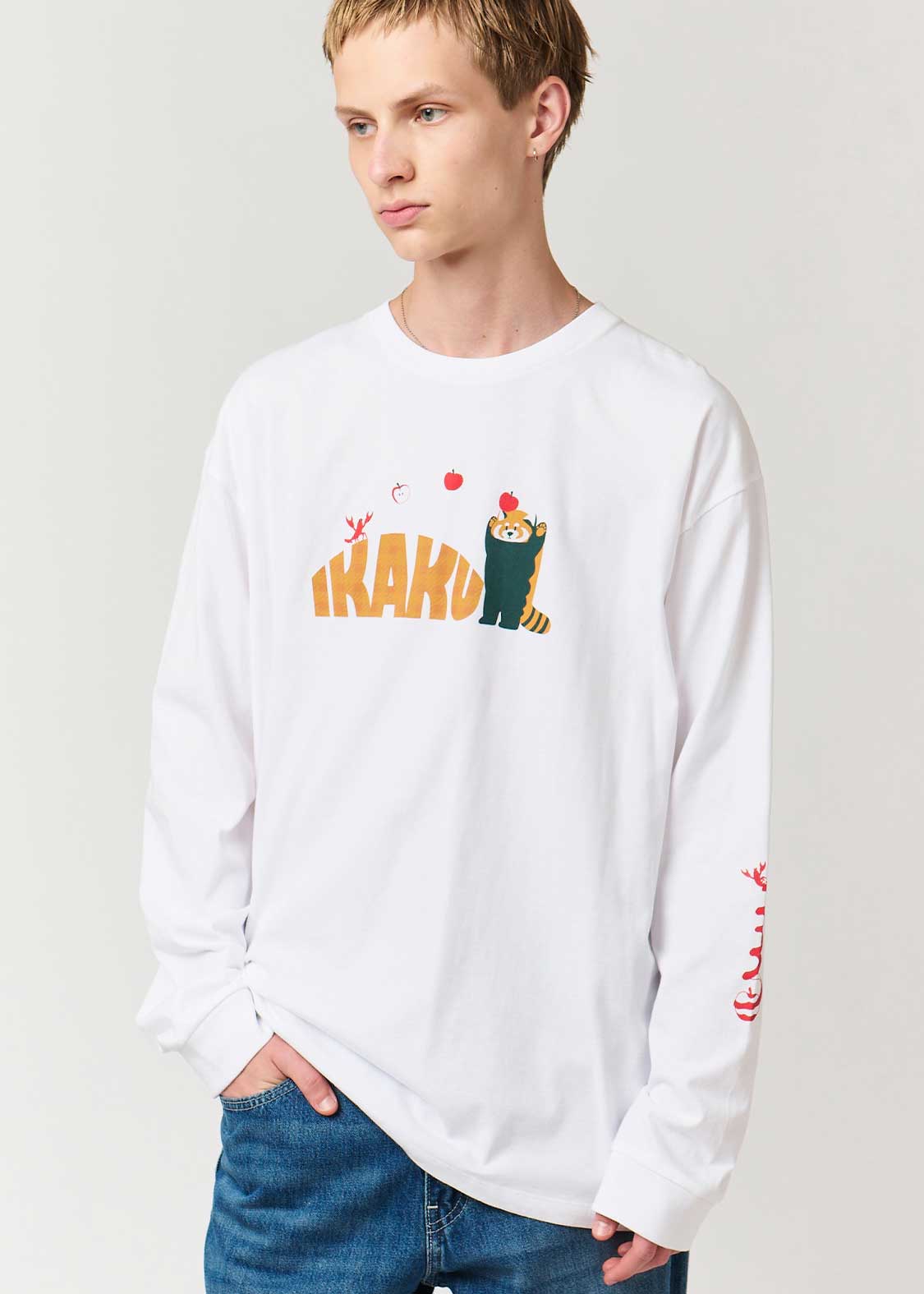 イカクキャッチングアンアップル｜長袖Tシャツ｜ユニセックス