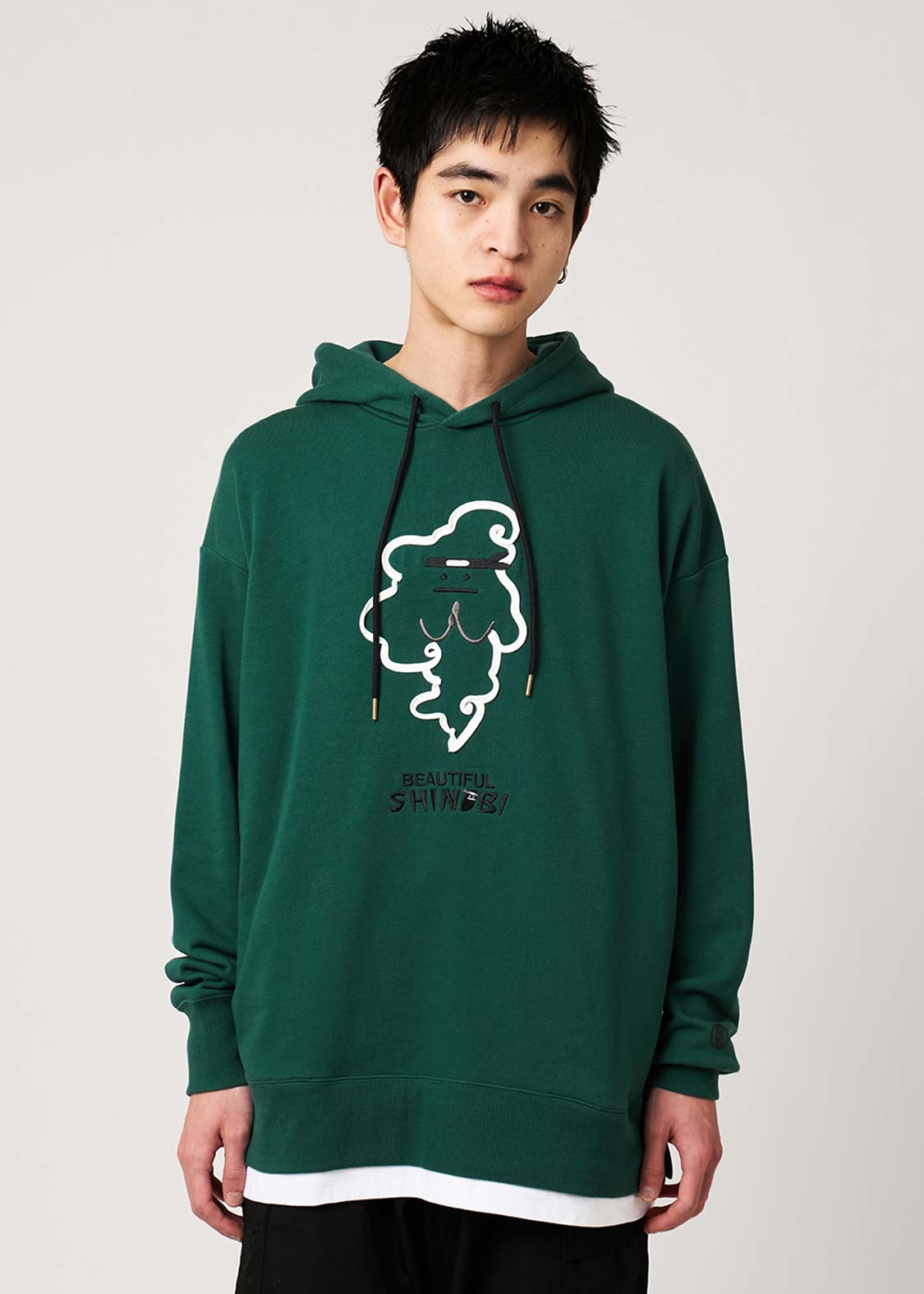 ビューティフルシャドーシノビ｜裏毛レイヤードビッグパーカー｜ユニ