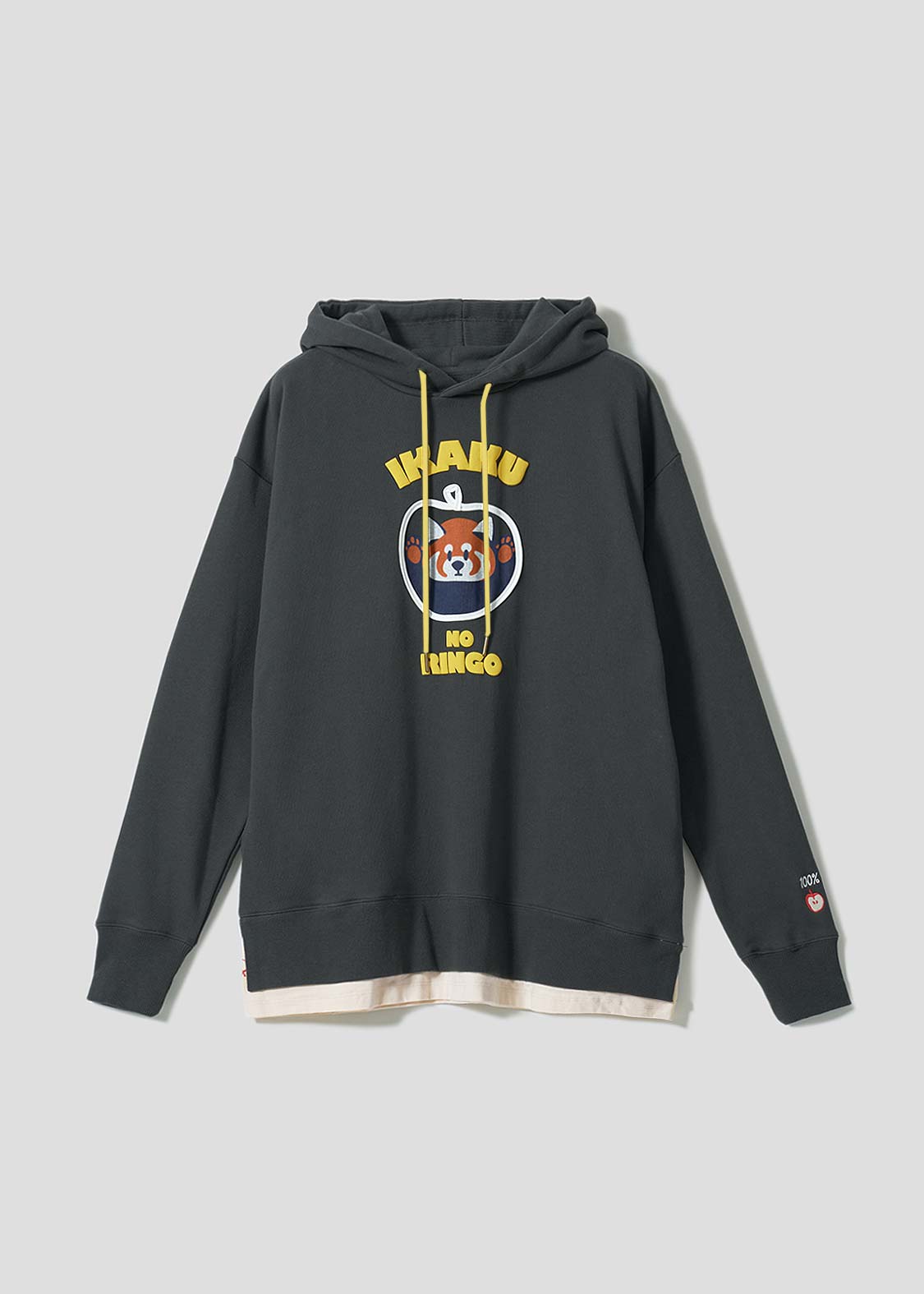 イカクノリンゴ｜裏毛レイヤードビッグパーカー