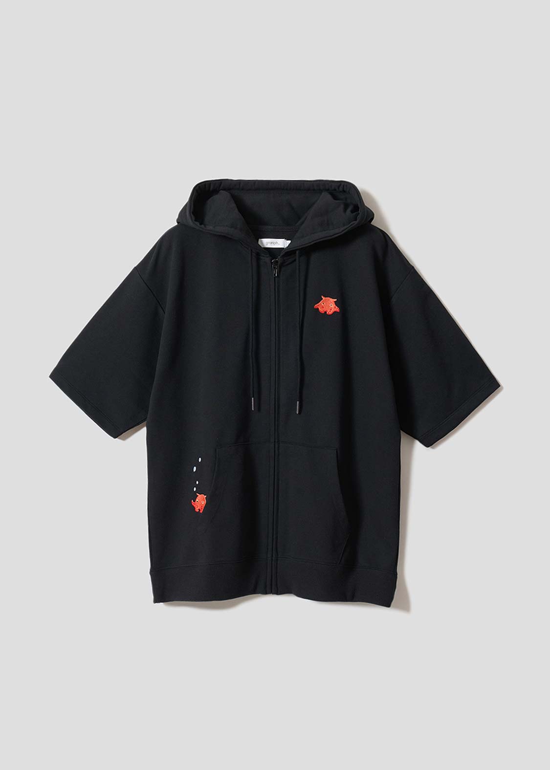 メンダコ｜半袖ジップパーカー