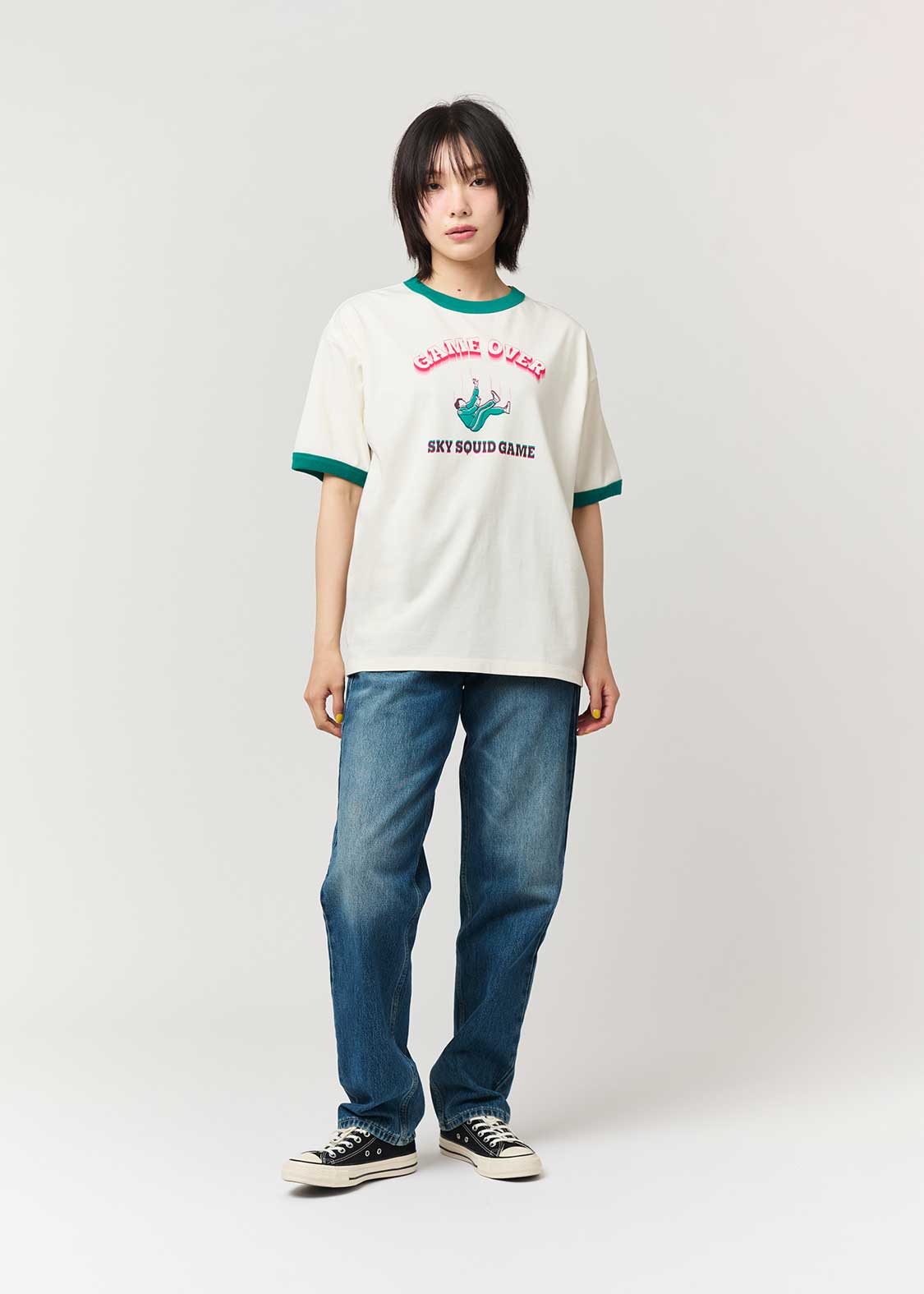 GAME OVER｜ビッグシルエットトリムTシャツ｜ユニセックス