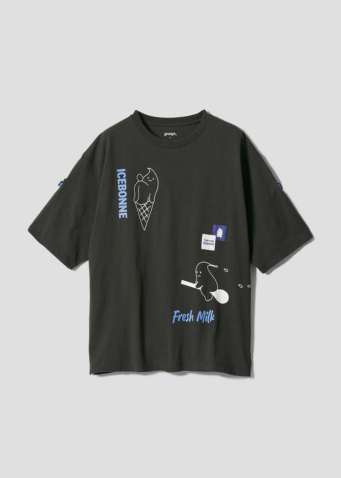 アイスボン｜ビッグシルエットロールアップTシャツ｜ユニセックス