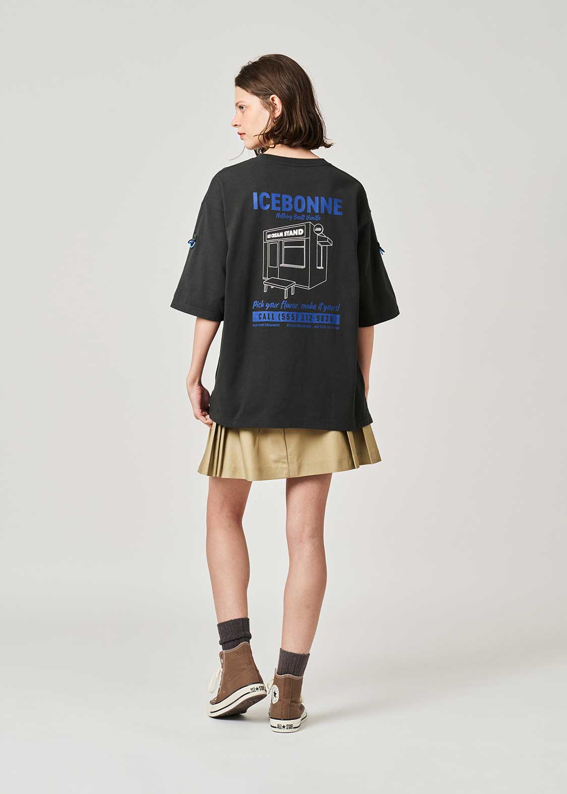 アイスボン｜ビッグシルエットロールアップTシャツ｜ユニセックス