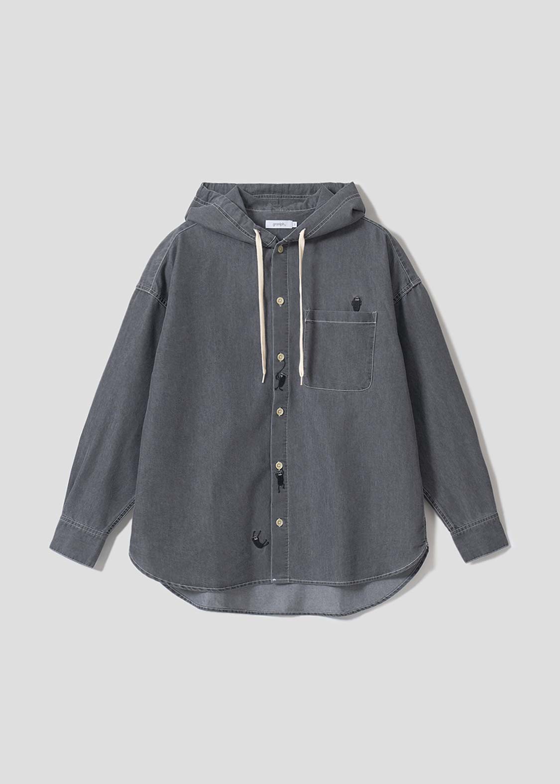 ビューティフルシャドーシノビ｜デニムビッグフードシャツ