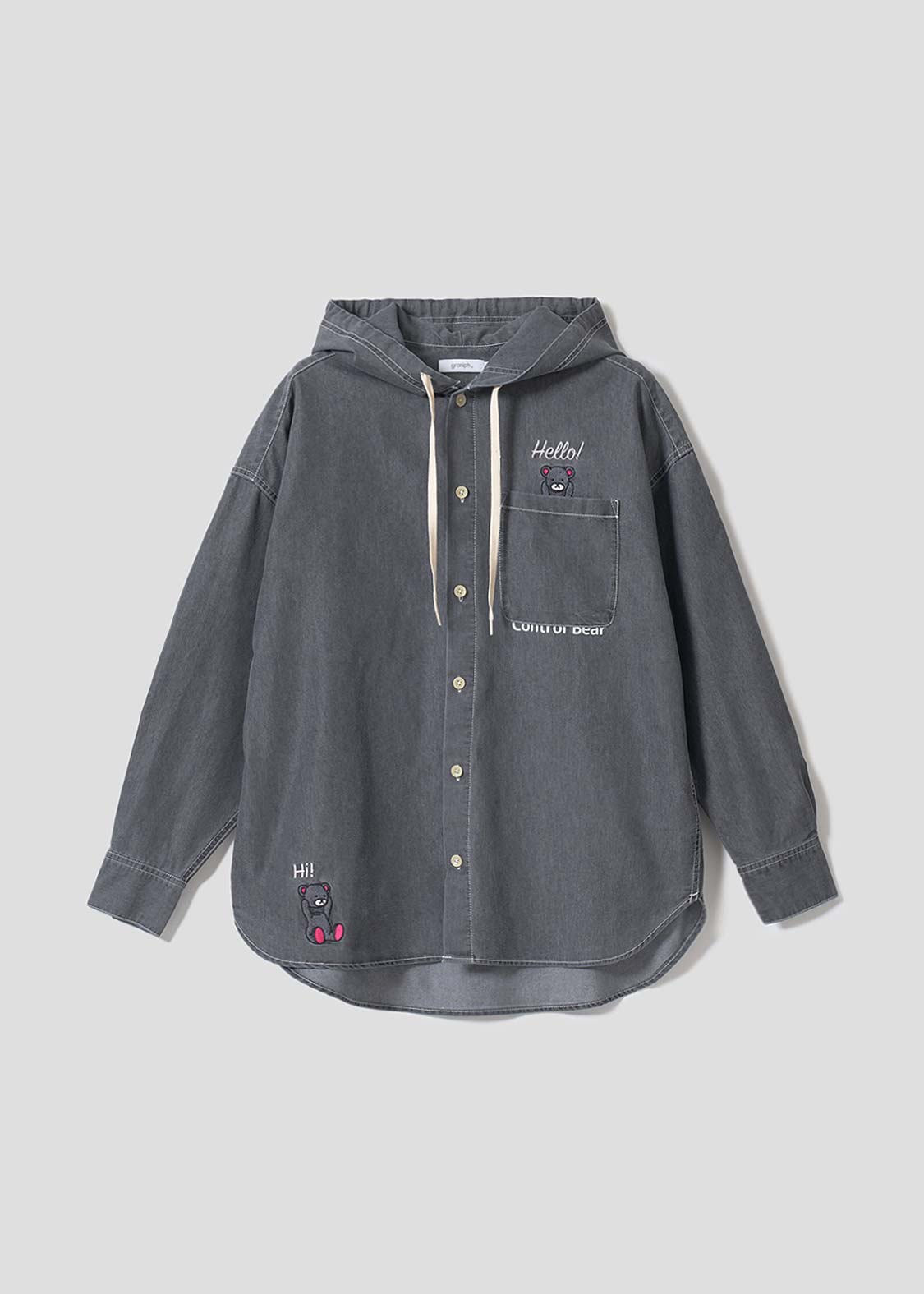 コントロールベア｜デニムビッグフードシャツ
