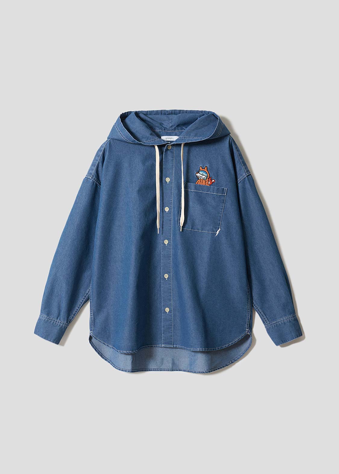 少年ウルフ｜デニムビッグフードシャツ