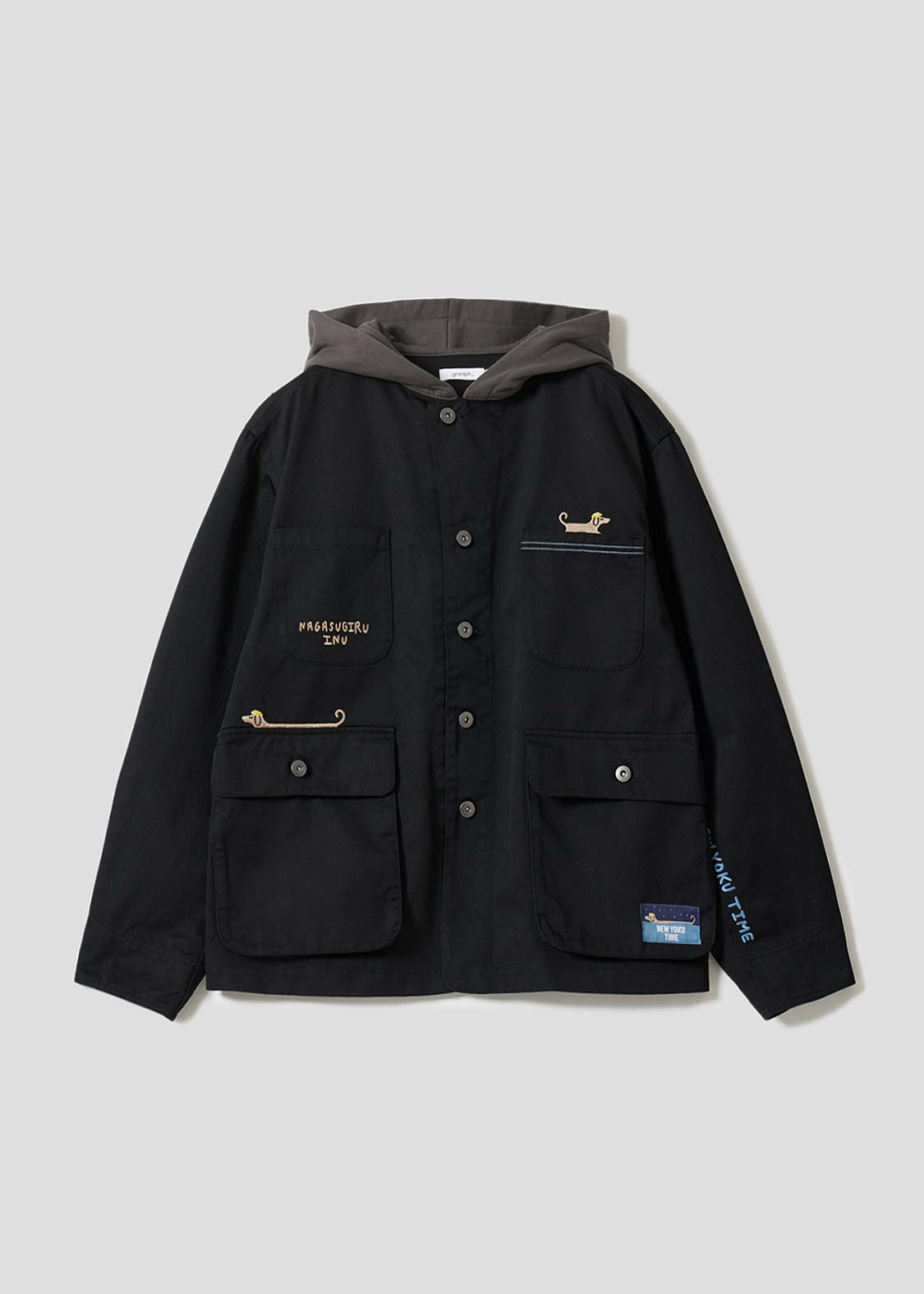 ナガスギルイヌニューヨクタイム｜フードカバーオール