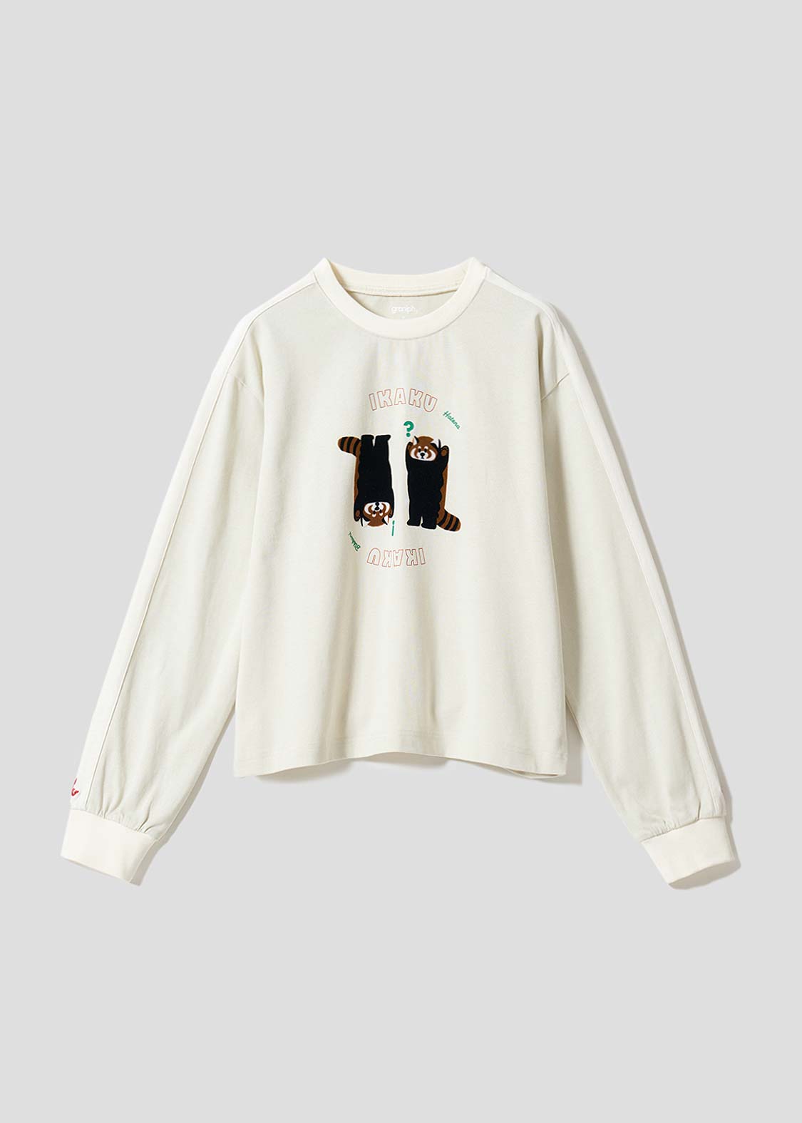 イカクビックリハテナ｜ライン長袖Tシャツ