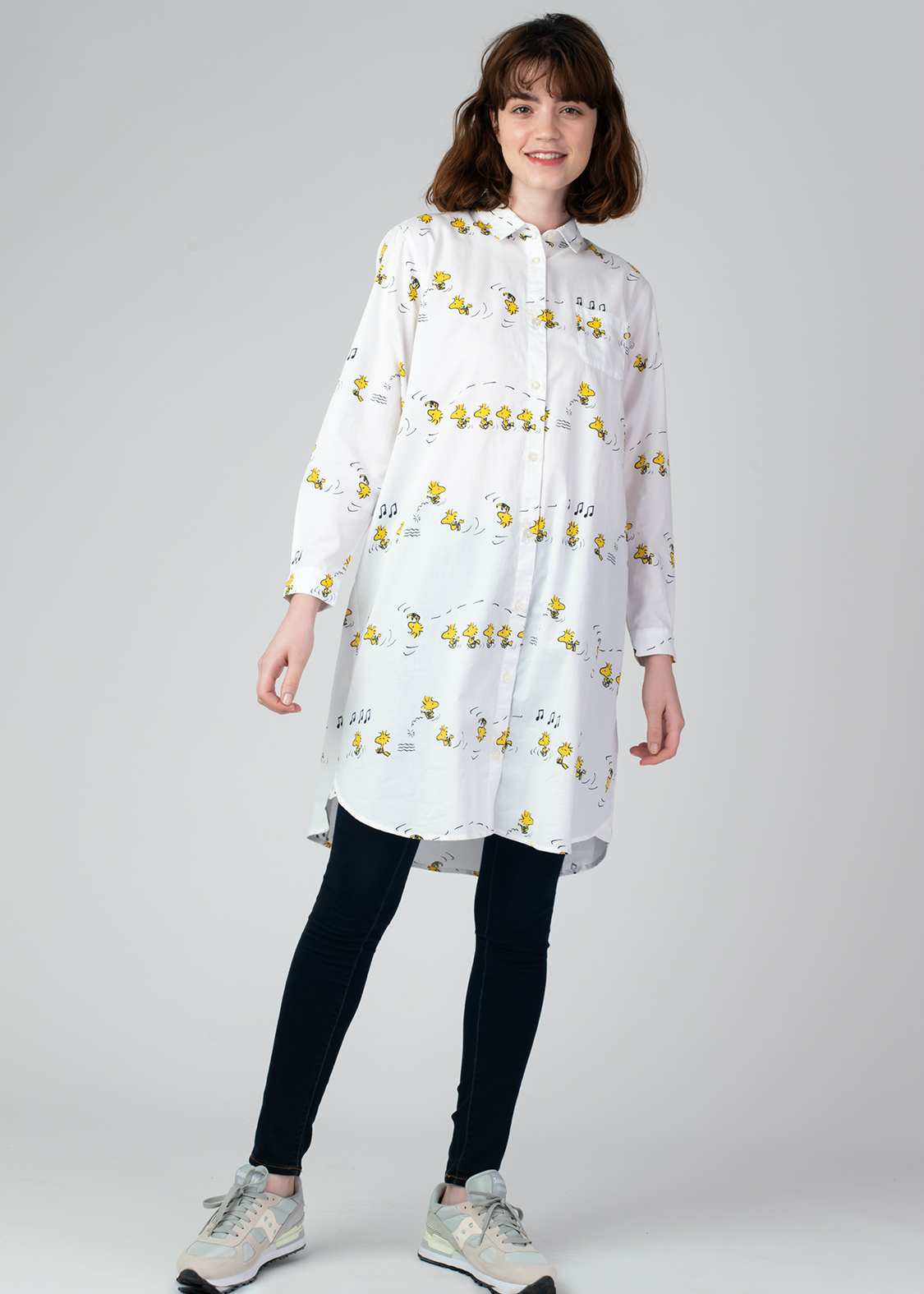 ウィメンズ ウッドストックの仲間たち ピーナッツ シャツワンピース グラニフ公式オンラインストア