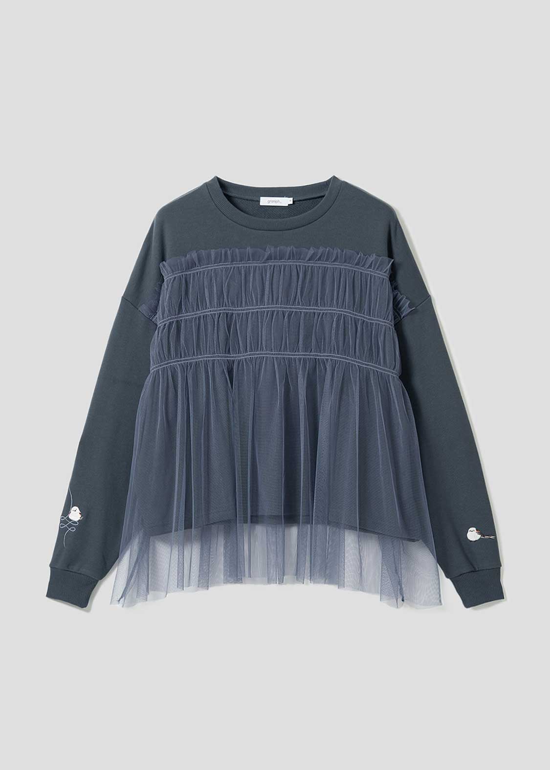 シマエナガ｜チュールレイヤード裏毛スウェット