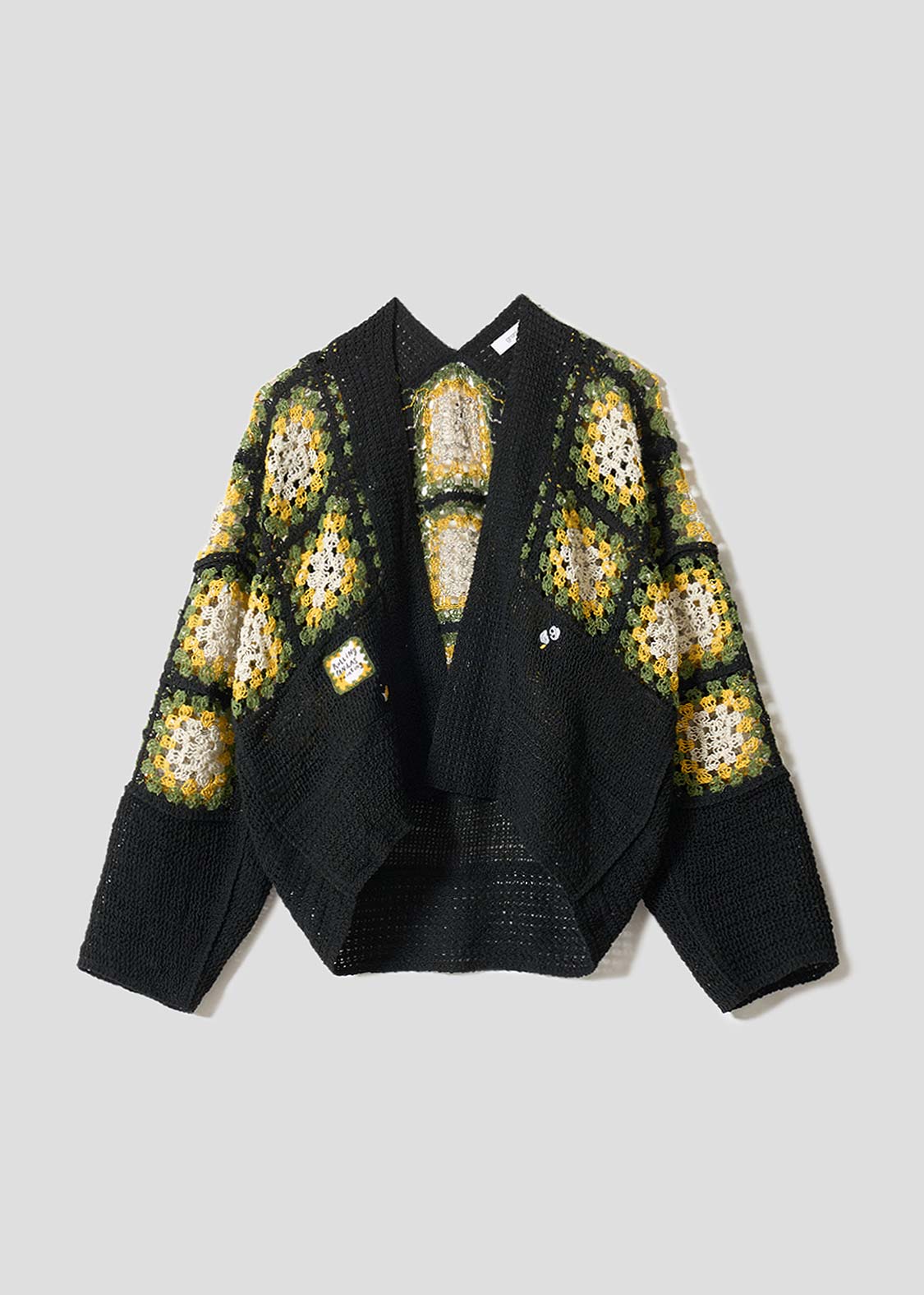 ローリングパンダズペインティング｜クロシェ編みショートニットカーディガン