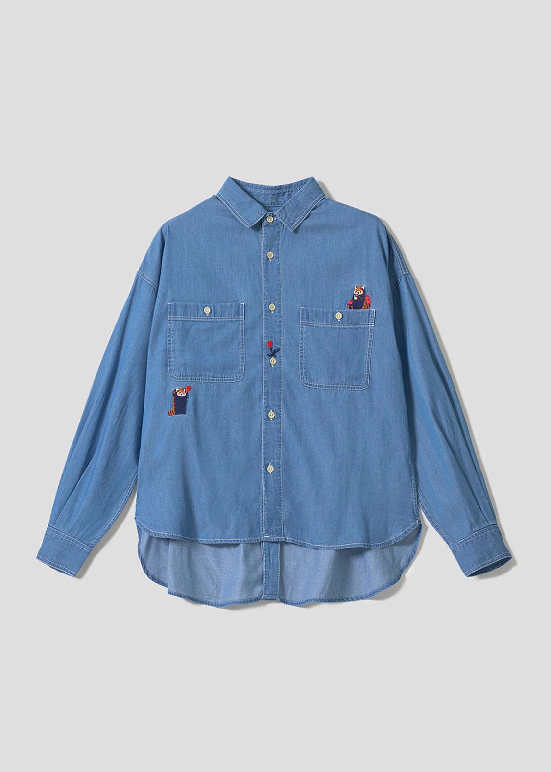 イカクノリンゴ｜デニムバックボタンシャツ
