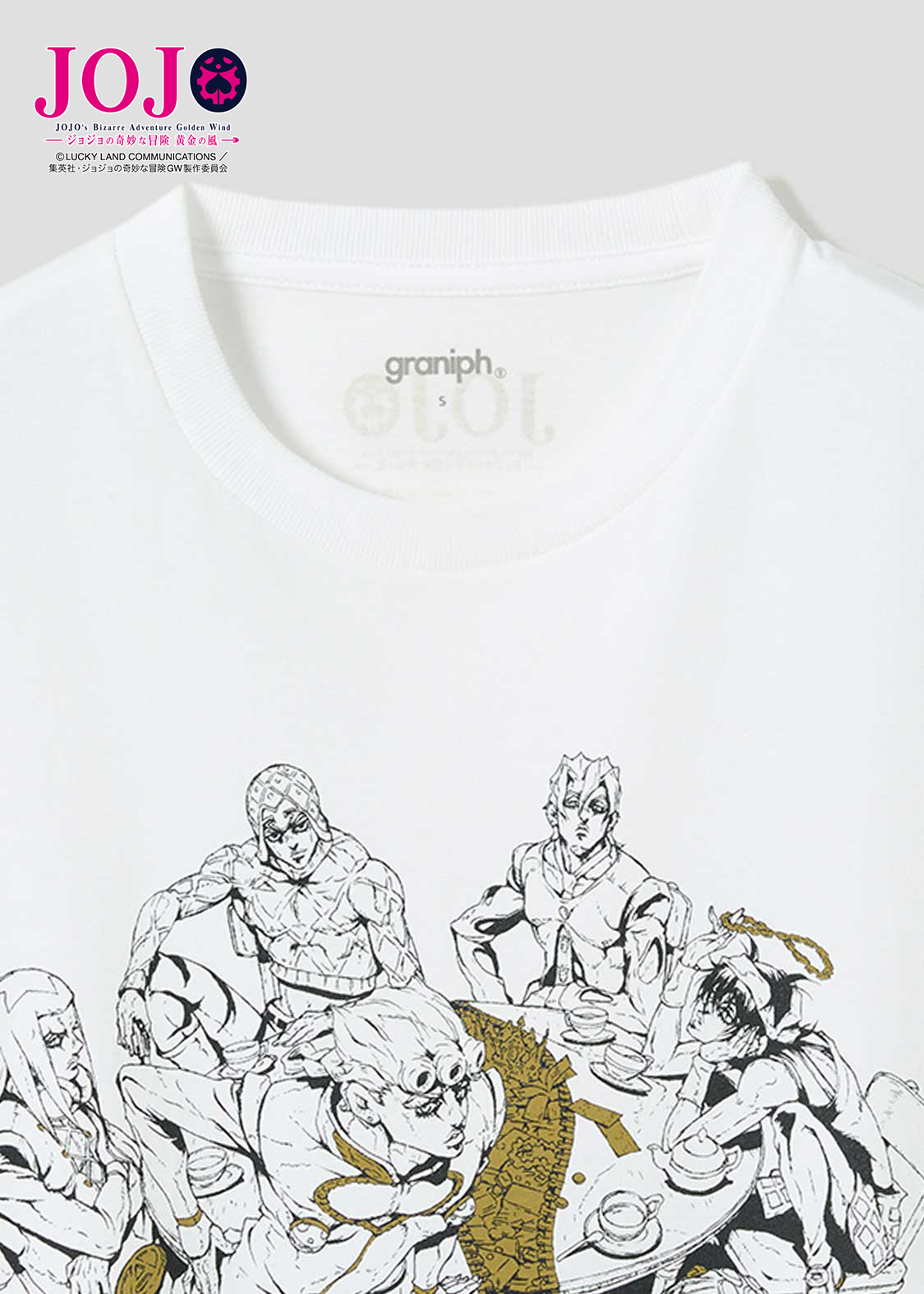 【新品未使用タグ付き】JOJO graniph ブチャラティ　シャツ ジョジョの奇妙な冒険 黄金の風』×『グラニフ』シャツ A