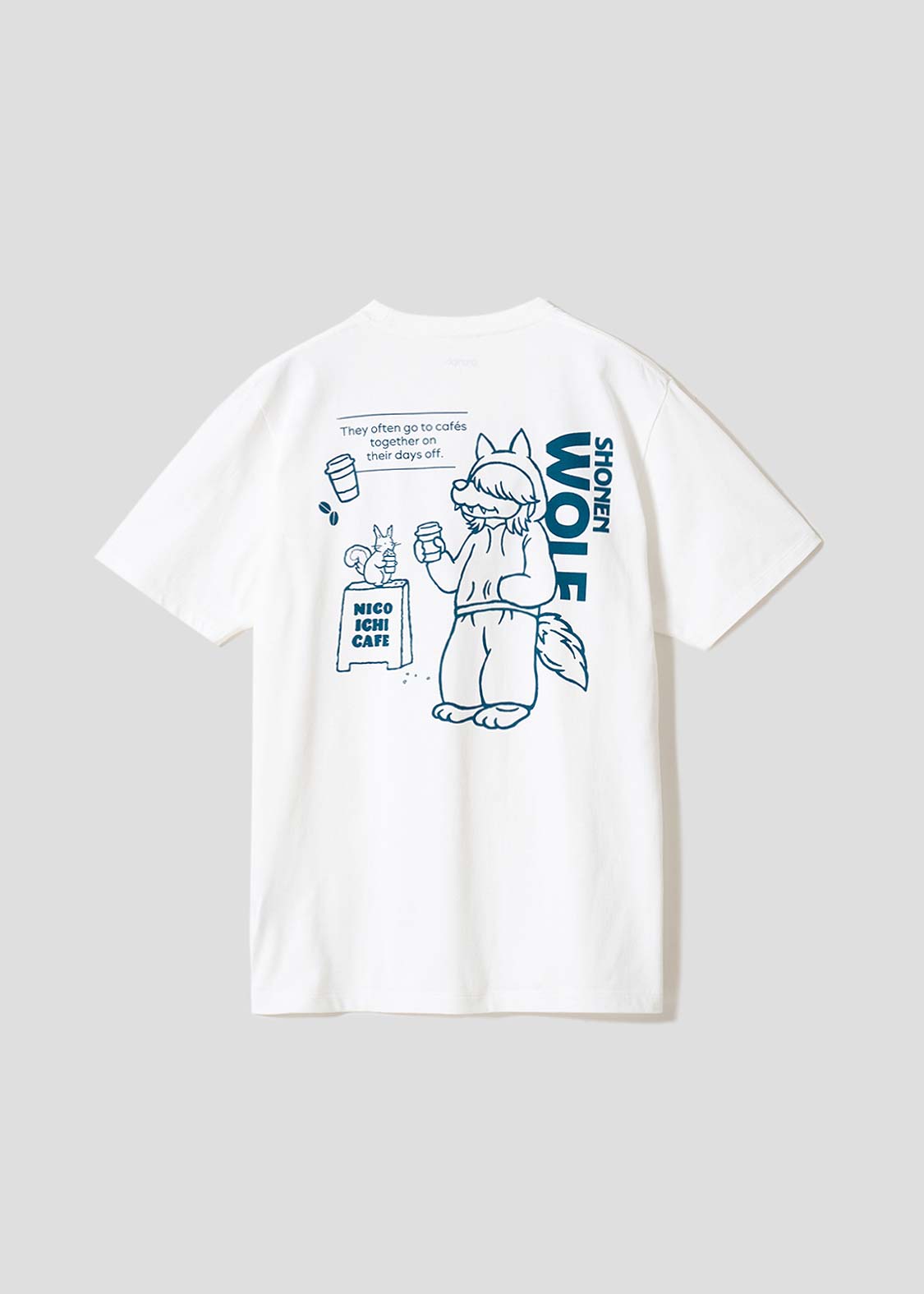 少年ウルフレトロタイポグラフィ｜Tシャツ