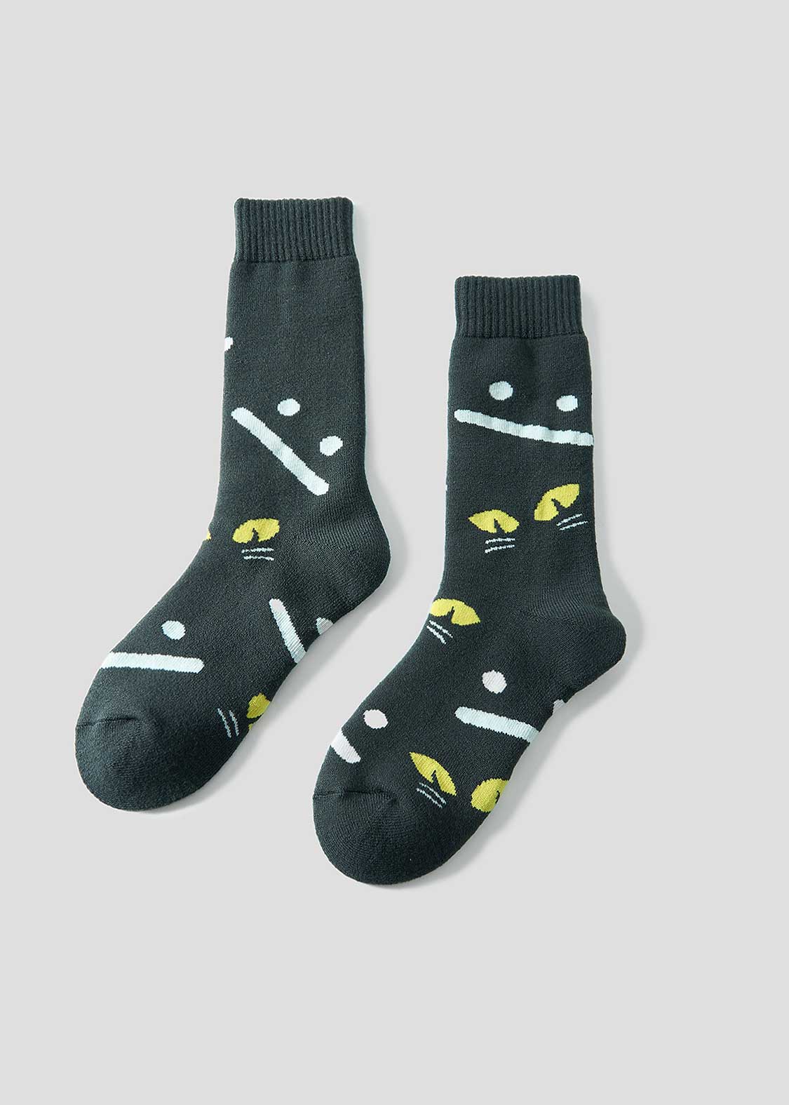 ネコカブリビューティフルシャドー｜ジャカードルームソックス