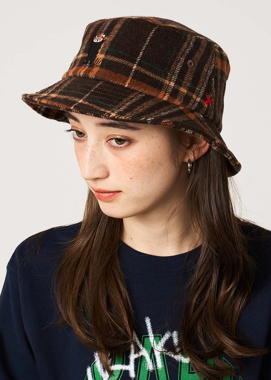 イカク｜チェックバケットハット｜ユニセックス｜グラニフ(graniph