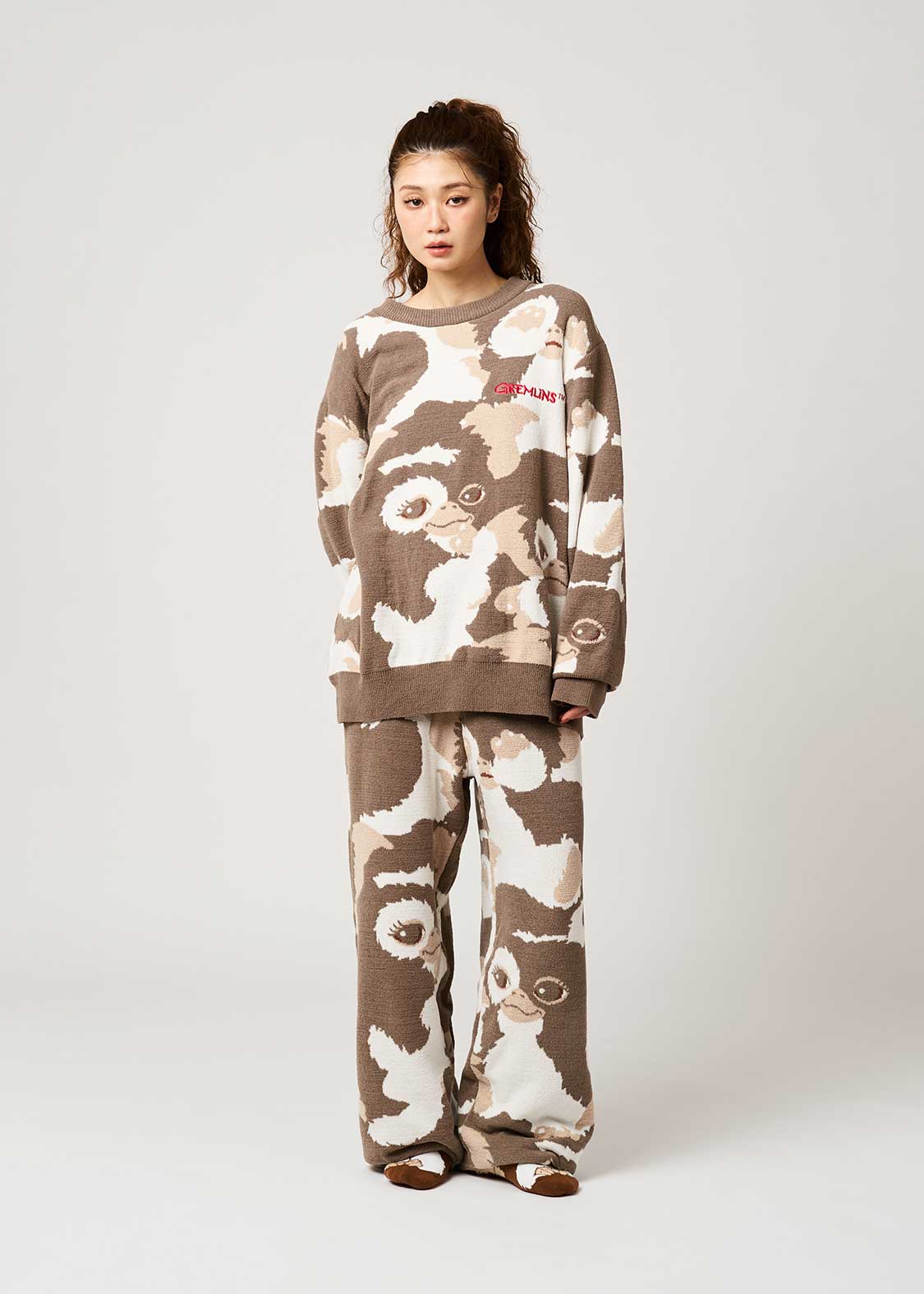 XL ギズモ ハニカミ パターン｜ウォッシャブルジャカードカーディガン グラニフ ギズモ ハニカミ パターン｜ウォッシャブルジャカードカーディガン