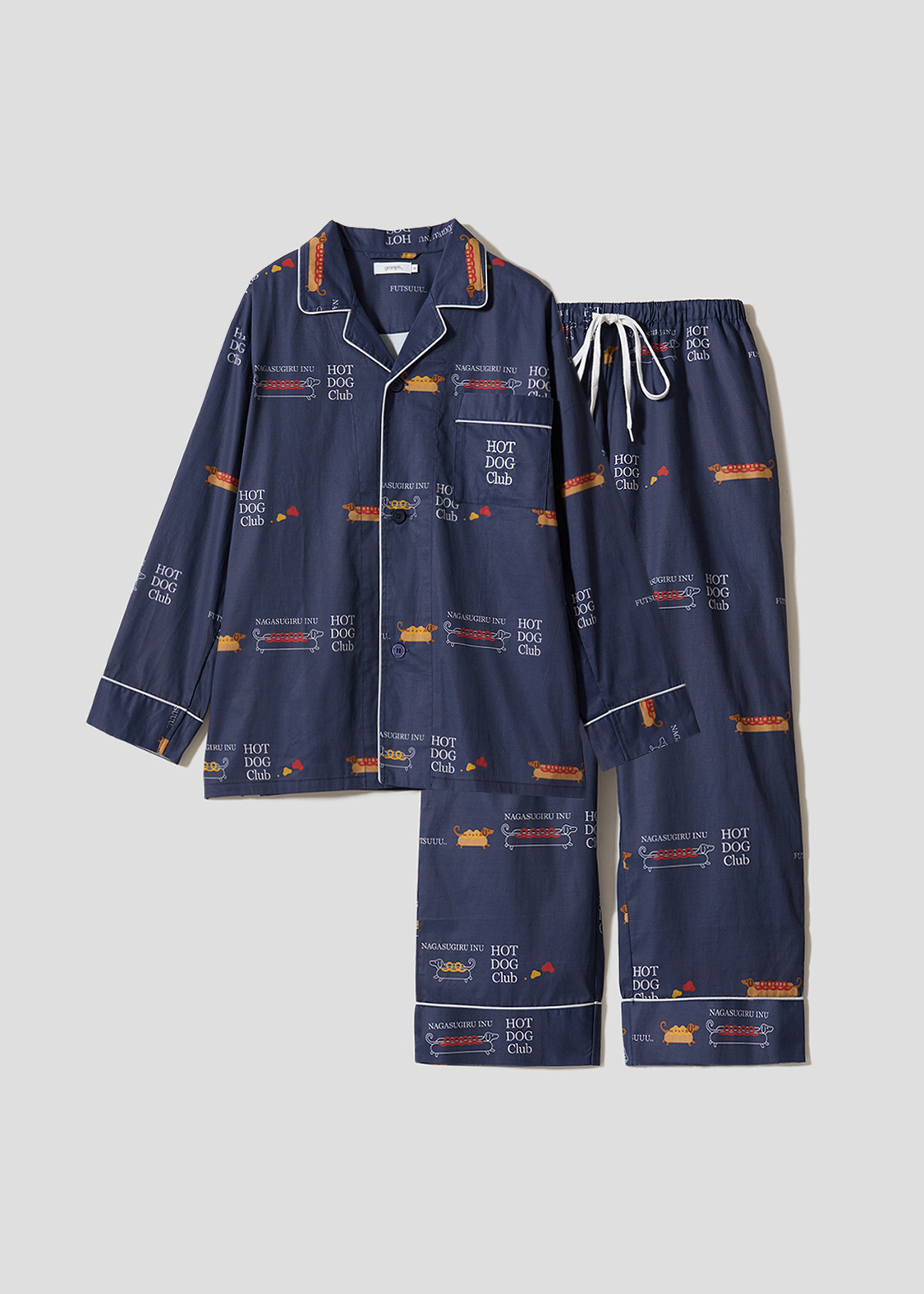 ナガスギルイヌミーツホットドッグ｜ルームウェアセット